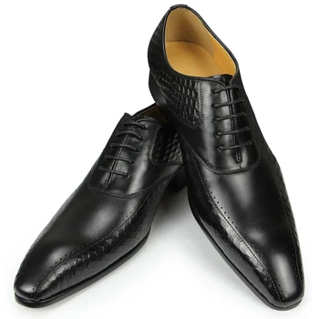 יוקרה גברים של נעלי עור עור לנשימה עסקים רשמית נעליים ללבוש סליפ מקרית נעלי High-end גובה הגדלת תחרה