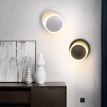 יצירתי Led אור הקיר 360 מעלות, המסתובב בחדר השינה מנורת הלילה הביתה הסלון לופט מנורות קיר מודרני מקורה קישוט הבית