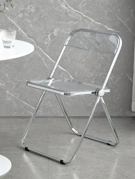 כסא אקרילי אופנה במגמת חנות בגדים תמונה כיסא פשוט הביתה ההגירה האוכל כיסא שרפרף כיסא מתקפל