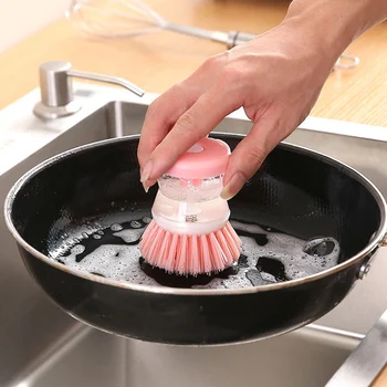 לחץ על סוג המטבח מברשת ניקוי מנקה כף יד לחץ על סוג אוטומטי הוספת נוזל לשטיפת כלים צלחת מברשת סיר החפץ