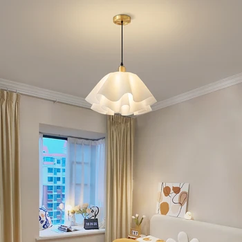 מודרני אקריליק תליית מנורה נורדי שמנת בסגנון תליון פרח סלון אור יצירתי נברשת עבור מסעדה חדר השינה