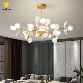 מודרני זהב תקרה נברשת תאורה עבור חדר שינה סלון חדר אוכל 3 ניתן לעמעום האורות בבית מנורות מקורה גופי תאורה