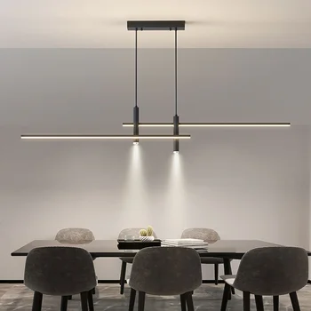 מודרני מינימליסטי Led תליון מנורה מתכת ניתן לעמעום אור על השולחן במטבח חדר האוכל נברשת תאורה השעיה עיצוב