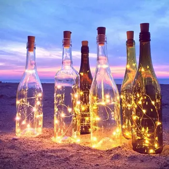 מחרוזת Led בקבוק יין עם אורות הפקק 20 LED פיות אורות אורות מחרוזת עבור מסיבת חג המולד חתונה בר עיצוב גרלנד