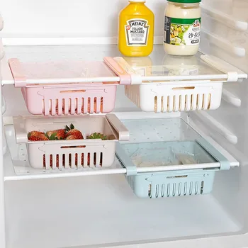 מטבח נשלף מקרר תיבת אחסון מגירת סוג המקרר מדף ביצה קופסת אוכל מצנן רב תכליתי אחסון מדף