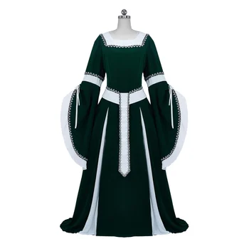 מימי הביניים, הרנסנס של נשים שמלת וינטג ' ויקטוריאני זמן גלימת המלוכה נקבה גותי שמלת נשף ליל כל הקדושים מסיבת קרנבל