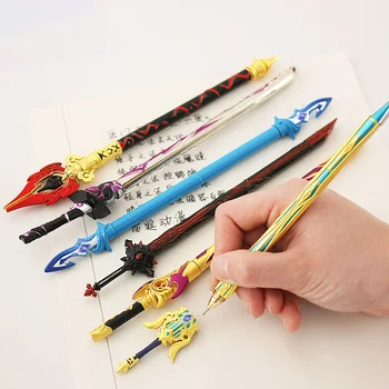 משחק Genshin השפעה שלט מתכת עטים Cosplay כתיבה נשק Tartaglia Arataki Raiden שוגון תומאס חרב אביזרים אוהדים מתנה