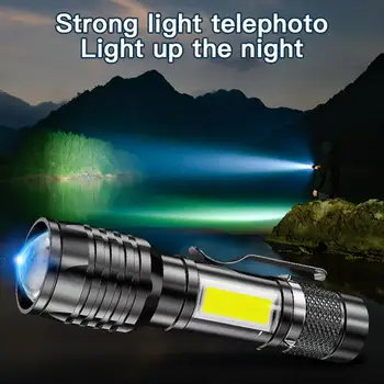 מתח גבוה-XP GQ5 נטענת פנס LED Mini, זום לפיד חיצוני קמפינג חזק מנורת הפנס עמיד למים טקטי אור Led