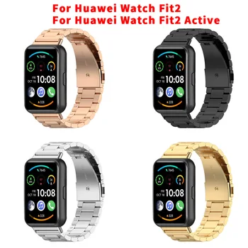 מתכת רצועת שעון עבור Huawei לצפות Fit2 פלדה אל חלד רצועת צמיד קלאסי קוראה עבור Huawei לצפות Fit2 פעיל הלהקה Accessorie