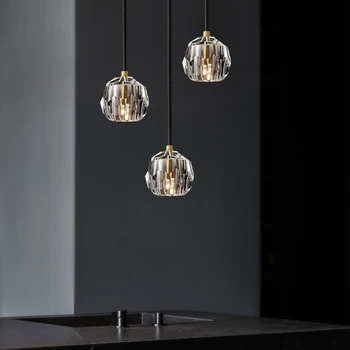 נורדי מצולע תליון קריסטל, מנורת מודרני יצירתי אבל עיצוב טרי אור על השינה מסעדות שולחן האוכל DecorLuminaire