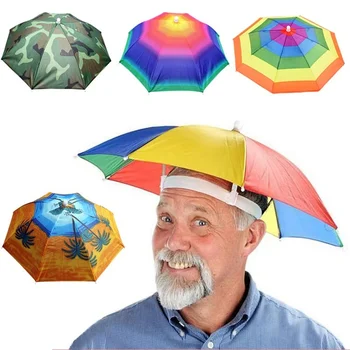 נייד גשם מטריה כובע מתקפל חיצונית פסקה השמש גוון אנטי-UV מחנאות, דיג הכובעים כובע חופי כובעים אביזר