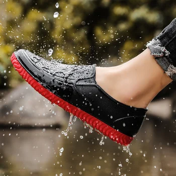 נעלי גשם של גברים נמוכה העליונה קיץ נעליים עמיד למים מגפי גשם קצר חבית אנטי להחליק מטבח נעלי גומי לשטוף את המכונית נעלי מים