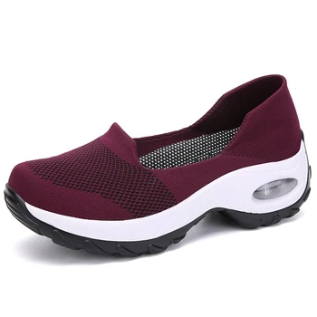נעלי פלטפורמת נעלי נשים נעלי ריצה לנשימה רשת להחליק על נעלי אישה נעלי ספורט Zapatillas Mujer נעלי ספורט נשים