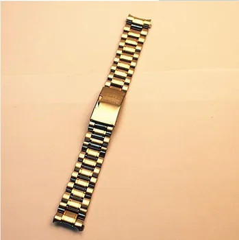 סיטוני 5pcs / הרבה באיכות גבוהה 20MM מוצק נירוסטה להקת שעון רצועת השעון כסופה עם צבע זהב - 80210q