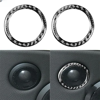 עבור ב. מ. וו 6Series E63 E64 2004-2010 סיבי פחמן שחור מדבקות הדלת האחורית קרן הטבעת לקצץ עיצוב פנים אביזרי רכב