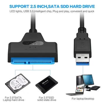 עבור מחשב נייד מחשב נייד SATA-USB כבל מתאם SATA To USB 3.0 להעברת נתונים 2.5