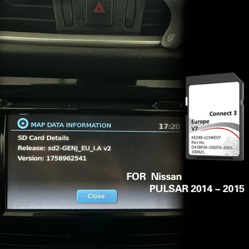 עבור ניסאן פולסר 2014 2015 Sat Nav Connect3 V7 Ttaly פולין נורבגיה מפת ניווט GPS כרטיס SD