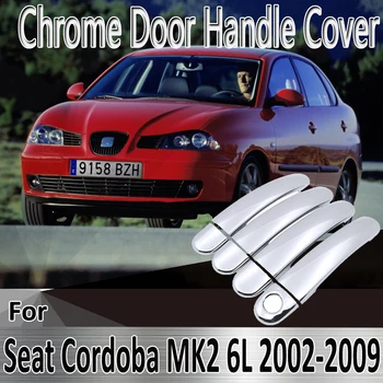 על המושב קורדובה 6L MK2 2002~2009 2003 2004 סטיילינג מדבקות קישוט דלת כרום ידית כיסוי צבע שיפוץ אביזרי רכב