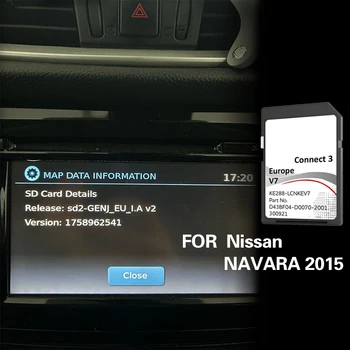 על ניסן NAVARA 2015 Connect3 V7 2022 2023 עדכון חדש גרמניה יוון צרפת SAT Nav המפה כרטיס SD