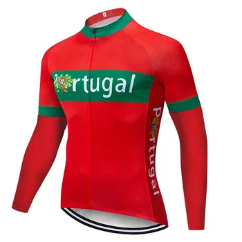 פורטוגל פרו שרוול ארוך הכביש ג 'רזי בגדי אופניים אופניים במורד החולצה מעיל אופניים ללבוש אלוף גבי סוודר ז' קט רכיבה על אופניים