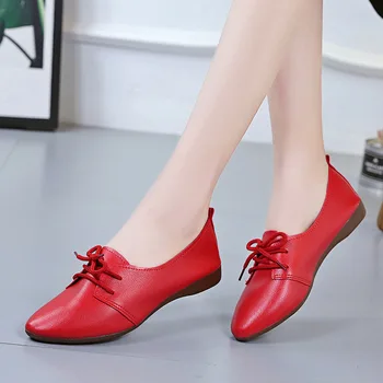 קוריאני נעליים הנשית הנעלה מחודד בוהן סתיו מזדמנים נעלי ספורט רכות 2023 שמלה צלב חדש סתיו קיץ PU גומי הפנאי קרוס-תקשור