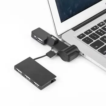 רכזת USB גודל Mini USB 2.0 מתאם Rotatable 4 יציאות רב מפצל USB Hub נתונים כבל מאריך המחבר עבור מחשב PC