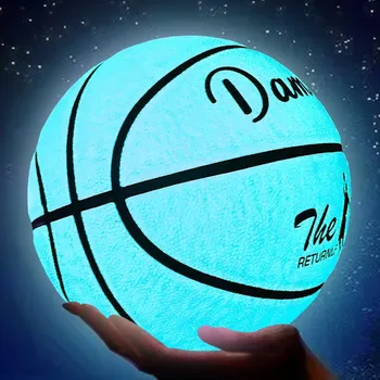 רעיוני כדורסל כדור פו ללבוש עמיד זוהר בלילה אור כדור כדורסל זוהר כדורסל, כדור מס ' 7 כדורסל מתנה