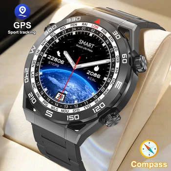 שעון חכם גברים 454*454 HD ברזולוציה קול קורא NFC שעוני GPS Tracker מצפן IP68, עמיד למים א Smartwatch עבור Huawei