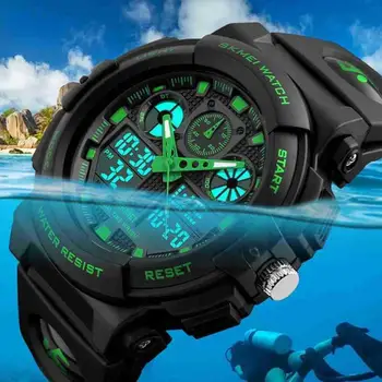 שעון יד ספורט חיצוני עמיד למים Led דיגיטלי יוקרה צבאי לחבר שעונים מתנה השעון קוורץ יום הולדת גברים