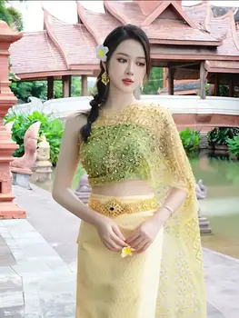 תאילנדי תיירות קיץ חצאית בסגנון סיני Xishuangbanna דאי אתני ריקוד החצאית בסגנון אתני בגדים
