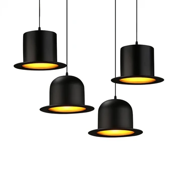 תעשייתי אורות תליון וינטג ' רטרו המגבעת Led תליון מנורה בחדר האוכל אי מטבח המסעדה קפה בר לופט E27 אור